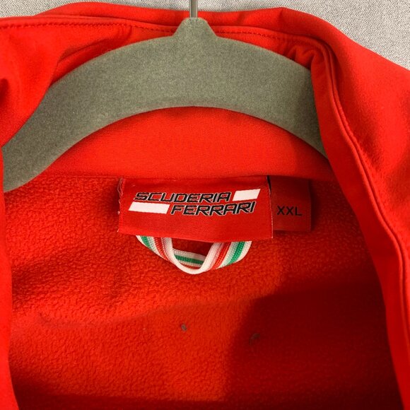Ferrari Mens Jacket 2XL Red Full Zip Long Sleeve Scuderia Stow Away Hood Fleece - Picture 13 of 16